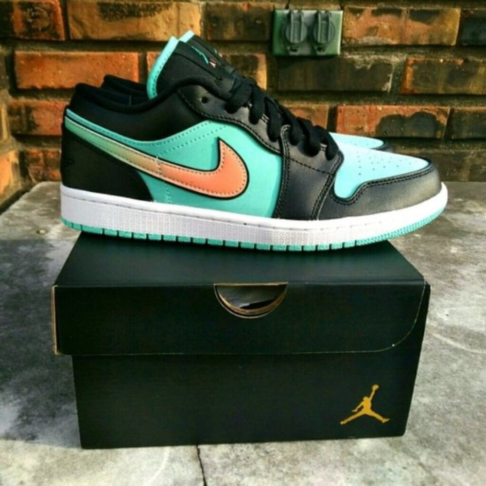 Nike Air Jordan 1 Low Sneakers Tropical Aqua Ombre Shoes